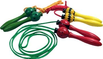 Wooden Handled Adjustable Jump Rope (Includes 1 Individual Jump Rope - Color May Vary)