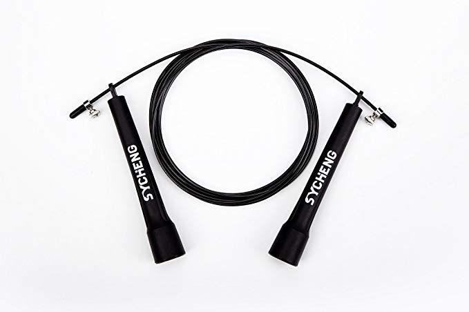 SYCHENG Jump Rope-Fast Speed Cable,10ft Adjustable Length, Ball Bearing-Great for Boxing, Crossfit, Weight Loss,MMA -Carrying Case- Hardware kit