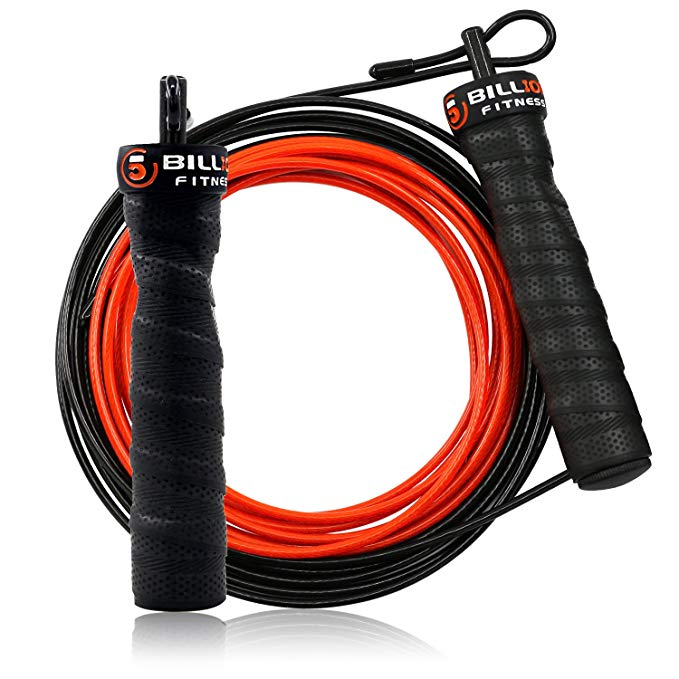 5BILLION Speed Jump Rope - Nature Handle - Adjustable with Ball Bearings - Workout for Double Unders, WOD, Outdoor, MMA & Boxing Training