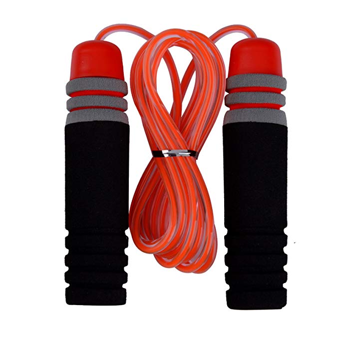 KUKOME Skipping Speed Rope Weighted Fitness Boxing PVC Jumping Gym Sponge Handle