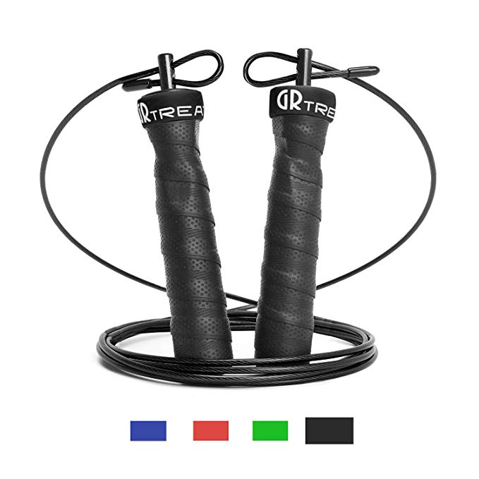 GUARD & REVIVAL TREAT Speed Jump Rope, Weighted Rope + Non-Slip Handle, Workout for Double Unders, WOD, Outdoor, MMA & Boxing Training - Adjustable 10 Ft Cables，Steel Ball Bearings