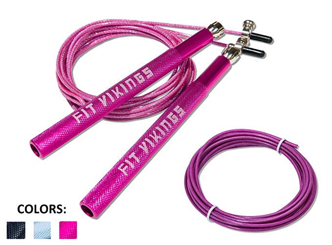 Jump Rope – 2 x 10FT Cables Included - Premium Aluminium Handles - Skipping Rope for Men and for Women - Speed Rope comes with Carry Bag & Spare Screw Kit – Adjustable Jumping Rope