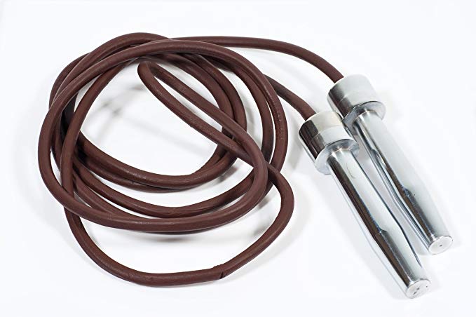 Boxers Fitness Leather Skipping Rope with Heavy Steel Handles