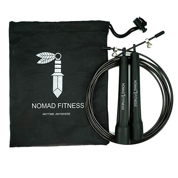 Nomad Fitness Premium Quality Cross Fit Jump Rope | Boxing Fitness Training | MMA Skipping Rope for Men and Women |Cardio Training Fitness Rope | Adjustable Speed Rope | Weighted Jump Rope